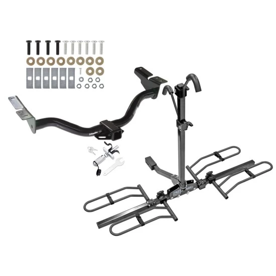 Trailer Tow Hitch For 01-04 Ford Escape Mazda Tribute Platform Style 2 Bike Rack w/ Anti Rattle Hitch Lock