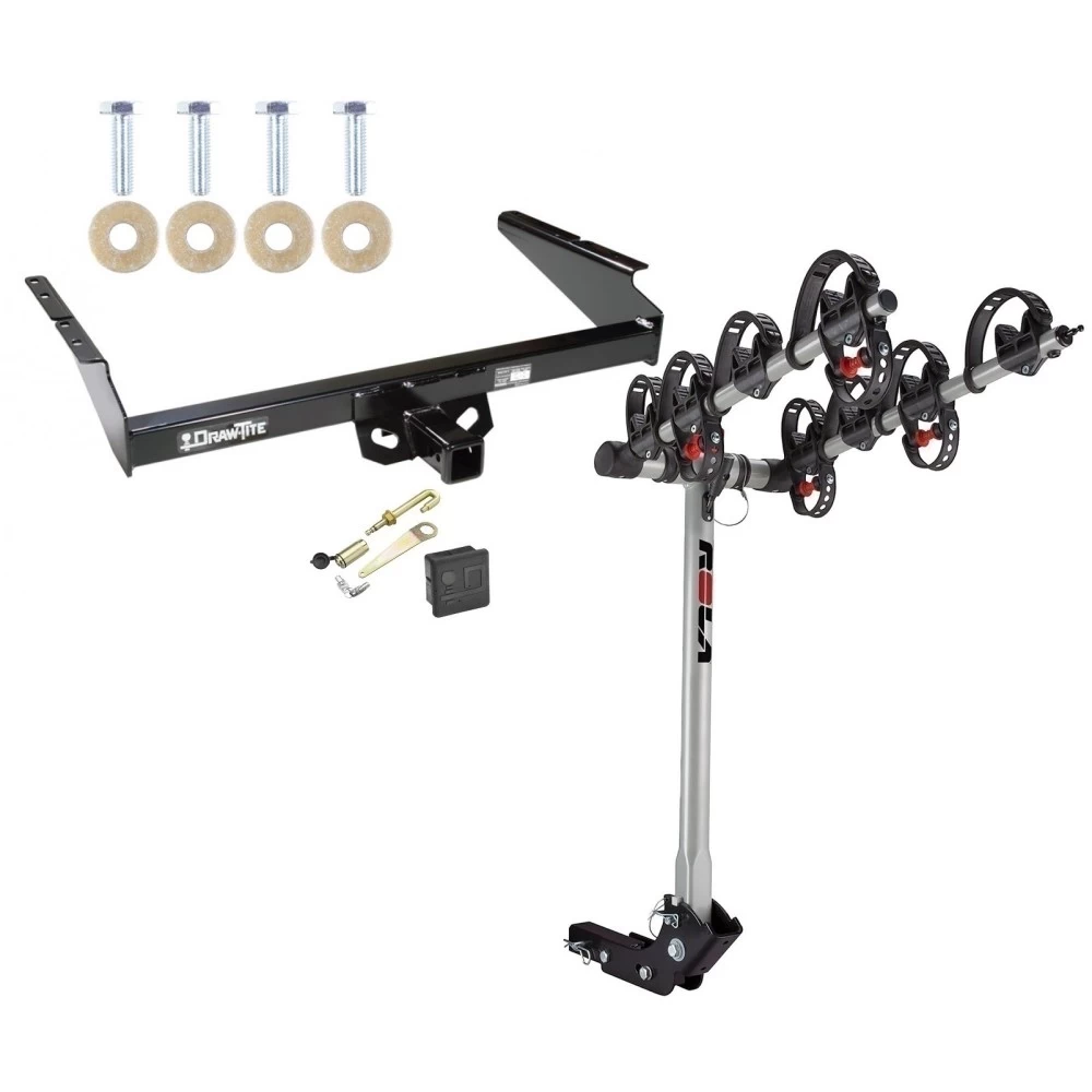 Trailer Tow Hitch For 85-05 Chevy Astro GMC Safari 4 Bike Rack w/ Hitch Lock and Cover