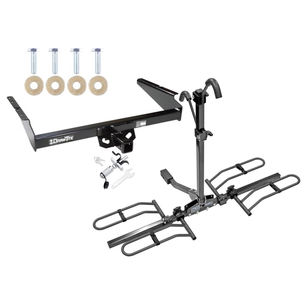 Trailer Tow Hitch For 85-05 Chevy Astro GMC Safari Platform Style 2 Bike Rack w/ Anti Rattle Hitch Lock