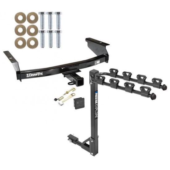 Custom Fit Trailer Hitch 4 Bike Carrier Security J-Pin Rubber Hitch Plug Cover Installation Hardware Installation Instructions 75128 1393100G 63201 7010 Draw-Tite Trailer Tow Hitch 4 Bike Rack 02-07 Jeep Liberty All Styles tilt away adult or child arms f Trailer Tow Hitch w/ 4 Bike Rack For 02-07 Jeep Liberty All Styles tilt away adult or child arms fold down carrier w/ Lock and Cover