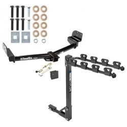 Trailer Tow Hitch w/ 4 Bike Rack For 02-05 Ford Explorer Mercury Mountaineer Aviator tilt away adult or child arms fold down carrier w/ Lock and Cover