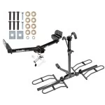 Trailer Tow Hitch For 02-05 Ford Explorer Mercury Mountaineer Aviator Platform Style 2 Bike Rack w/ Anti Rattle Hitch Lock