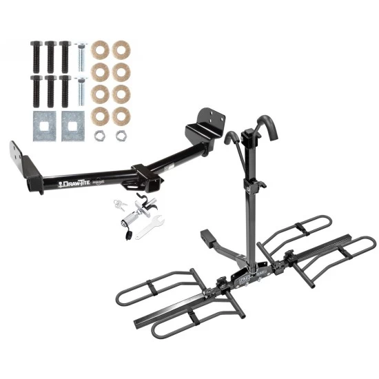 Trailer Tow Hitch For 02-05 Ford Explorer Mercury Mountaineer Aviator Platform Style 2 Bike Rack w/ Anti Rattle Hitch Lock