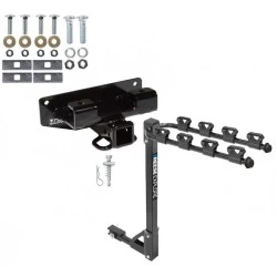 Trailer Tow Hitch w/ 4 Bike Rack For 2002 Dodge Ram 1500 All Models 2003 Built Before Nov 2002 tilt away adult or child arms fold down carrier
