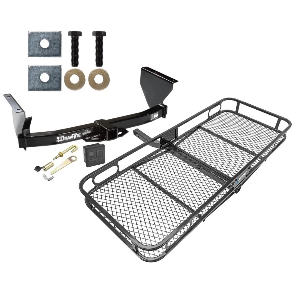 Trailer Tow Hitch For 99-04 Jeep Grand Cherokee Basket Cargo Carrier Platform Hitch Lock and Cover