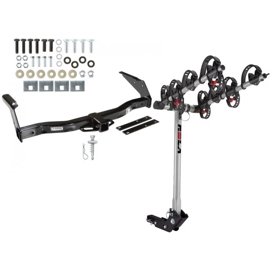 Trailer Tow Hitch For 78-98 Dodge Van 99-03 w/ Standard & OEM Step Bumper w/ 4 Bike Carrier Rack