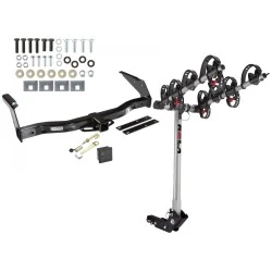 Trailer Tow Hitch For 78-98 Dodge Van 99-03 w/ Standard & OEM Step Bumper 4 Bike Rack w/ Hitch Lock and Cover