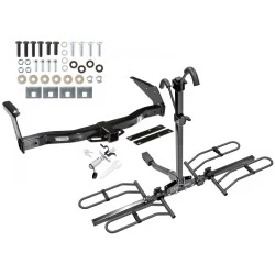 Trailer Tow Hitch For 78-98 Dodge Van 99-03 w/ Standard & OEM Step Bumper Platform Style 2 Bike Rack w/ Anti Rattle Hitch Lock