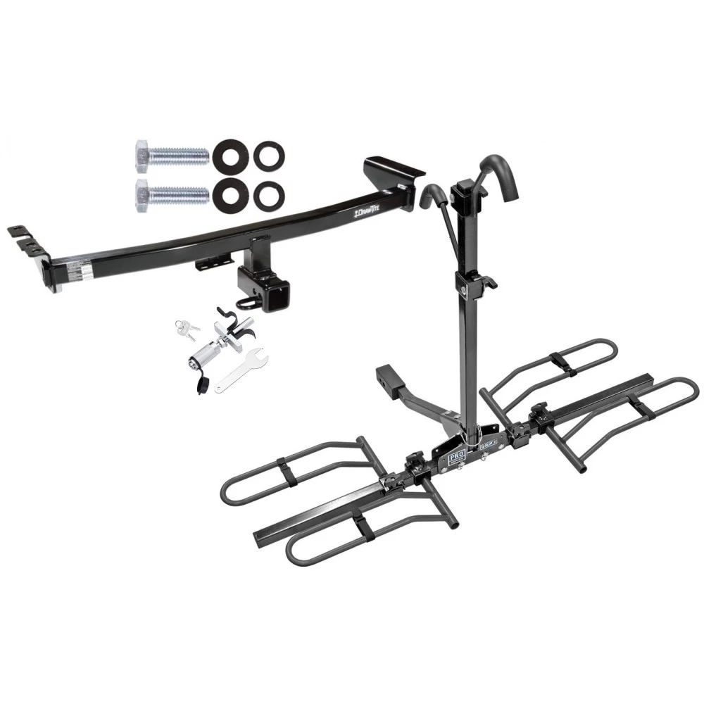 Trailer Tow Hitch For 03-14 Volvo XC90 All Models Platform Style 2 Bike Rack w/ Anti Rattle Hitch Lock
