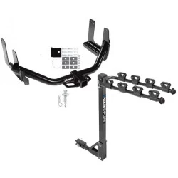 Trailer Tow Hitch w/ 4 Bike Rack For 04-05 Ford F-150 2006 Lincoln Mark LT tilt away adult or child arms fold down carrier