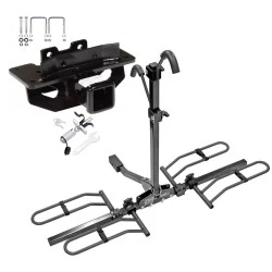 Trailer Tow Hitch For 04-09 Dodge Durango 07-09 Chrysler Aspen Platform Style 2 Bike Rack w/ Anti Rattle Hitch Lock