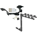 Trailer Tow Hitch w/ 4 Bike Rack For 04-09 Cadillac SRX All Models 4 Bike Rack tilt away adult or child arms fold down carrier w/ Lock and Cover