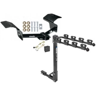 Trailer Tow Hitch w/ 4 Bike Rack For 04-09 Cadillac SRX All Models 4 Bike Rack tilt away adult or child arms fold down carrier w/ Lock and Cover