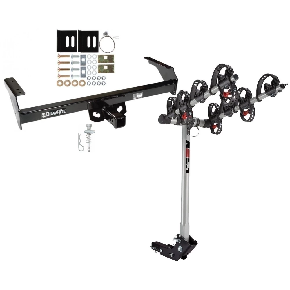 Trailer Tow Hitch For 98-04 Nissan Frontier 88-97 Pickup 86-94 D21 w/ 4 Bike Carrier Rack