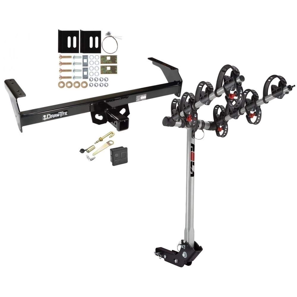 Trailer Tow Hitch For 98-04 Nissan Frontier 88-97 Pickup 86-94 D21 4 Bike Rack w/ Hitch Lock and Cover