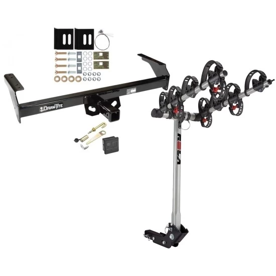 Trailer Tow Hitch For 98-04 Nissan Frontier 88-97 Pickup 86-94 D21 4 Bike Rack w/ Hitch Lock and Cover