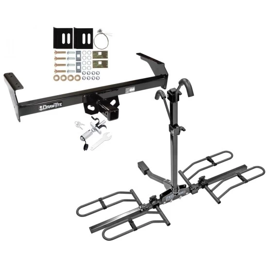 Trailer Tow Hitch For 98-04 Nissan Frontier 88-97 Pickup 86-94 D21 Platform Style 2 Bike Rack w/ Anti Rattle Hitch Lock