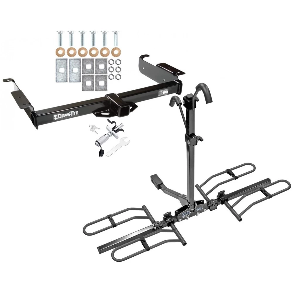 Trailer Tow Hitch For 96-24 Chevy Express GMC Savana Van Platform Style 2 Bike Rack w/ Anti Rattle Hitch Lock Trailer Tow Hitch For 96-24 Chevy Express GMC Savana Van Platform Style 2 Bike Rack w/ Anti Rattle Hitch Lock