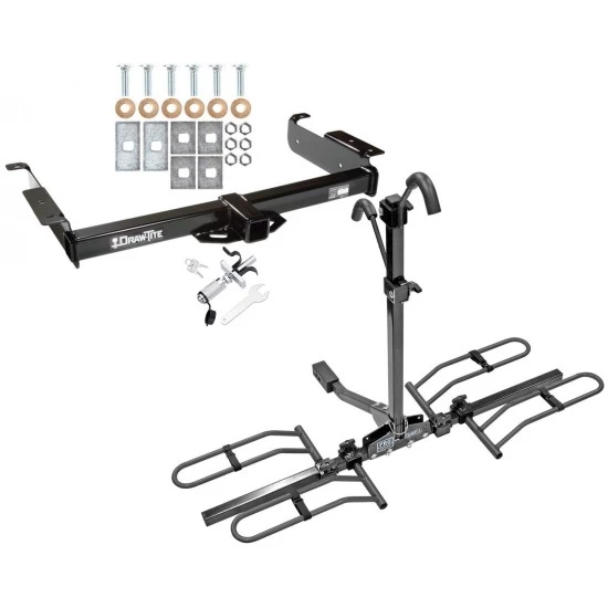 Trailer Tow Hitch For 96-24 Chevy Express GMC Savana Van Platform Style 2 Bike Rack w/ Anti Rattle Hitch Lock Trailer Tow Hitch For 96-24 Chevy Express GMC Savana Van Platform Style 2 Bike Rack w/ Anti Rattle Hitch Lock