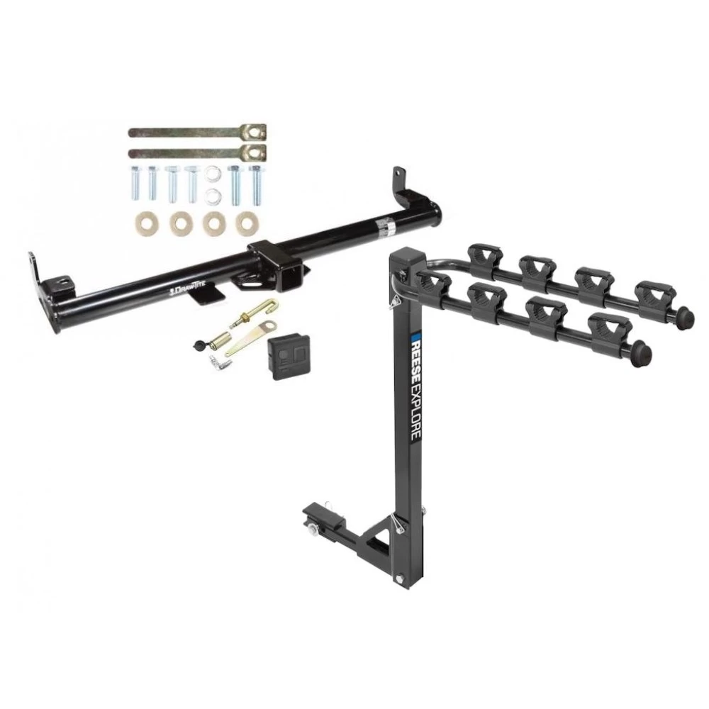 Custom Fit Trailer Hitch 4 Bike Carrier Installation Hardware Installation Instructions 75193 1393100G Draw-Tite Trailer Tow Hitch 4 Bike Rack 97-06 Jeep Wrangler TJ tilt away adult or child arms fold down carrier 97 98 99 00 01 02 03 04 05 06 1997 1998 Trailer Tow Hitch w/ 4 Bike Rack For 97-06 Jeep Wrangler TJ tilt away adult or child arms fold down carrier