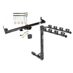 Trailer Tow Hitch w/ 4 Bike Rack For 97-06 Jeep Wrangler TJ All Models tilt away adult or child arms fold down carrier