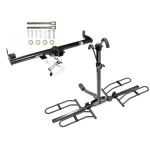 Trailer Tow Hitch For 97-06 Jeep Wrangler TJ All Models Platform Style 2 Bike Rack w/ Anti Rattle Hitch Lock