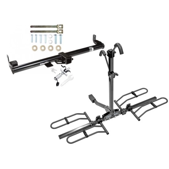 Trailer Tow Hitch For 97-06 Jeep Wrangler TJ All Models Platform Style 2 Bike Rack w/ Anti Rattle Hitch Lock