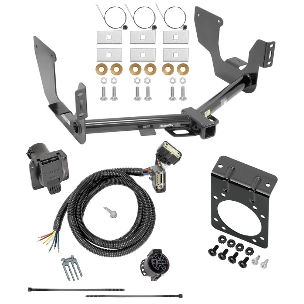 Trailer Tow Hitch w/ 7-Way RV Wiring For 15-20 Ford F-150 Harness Kit Mounting Bracket 2" Tow Receiver Class 4