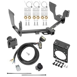 Trailer Tow Hitch w/ 7-Way RV Wiring For 15-20 Ford F-150 Harness Kit Mounting Bracket 2" Tow Receiver Class 4