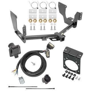 Trailer Tow Hitch w/ 7-Way RV Wiring For 15-20 Ford F-150 Harness Kit Mounting Bracket 2" Tow Receiver Class 4