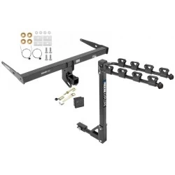 Trailer Tow Hitch w/ 4 Bike Rack For 15-18 Audi Q3 4 Bike Rack tilt away adult or child arms fold down carrier w/ Lock and Cover