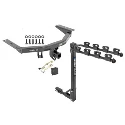 Trailer Tow Hitch w/ 4 Bike Rack For 14-20 Acura MDX 16-22 Honda Pilot tilt away adult or child arms fold down carrier w/ Lock and Cover