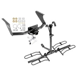 Trailer Tow Hitch For 09-18 Dodge Ram 1500 19-24 Classic Except OEM Hitch Platform Style 2 Bike Rack w/ Anti Rattle Hitch Lock