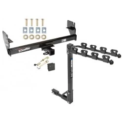 Trailer Tow Hitch w/ 4 Bike Rack For 05-13 Toyota Tacoma Except X-Runner 13-15 All Models tilt away adult or child arms fold down carrier w/ Lock and Cover