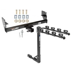 Trailer Tow Hitch w/ 4 Bike Rack For 05-13 Toyota Tacoma Except X-Runner 13-15 All Models tilt away adult or child arms fold down carrier