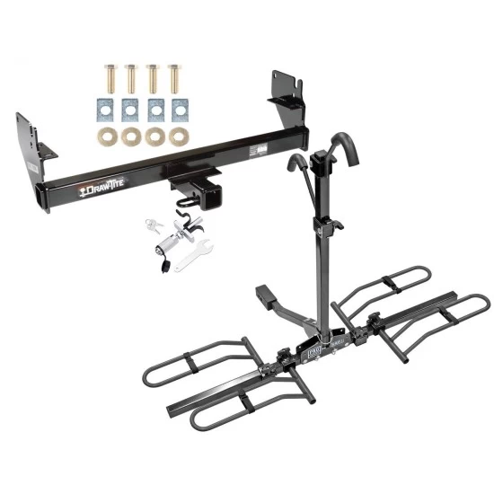Trailer Tow Hitch For 05-13 Toyota Tacoma Except X-Runner 13-15 All Models Platform Style 2 Bike Rack w/ Anti Rattle Hitch Lock