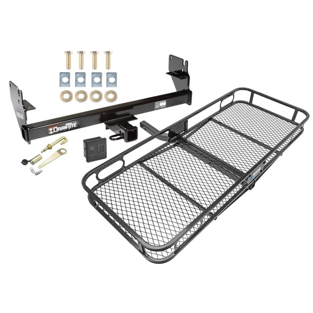 Trailer Tow Hitch For 05-13 Toyota Tacoma Except X-Runner 13-15 All Models Basket Cargo Carrier Platform Hitch Lock and Cover