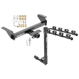 Trailer Tow Hitch w/ 4 Bike Rack For 16-23 Toyota Tacoma tilt away adult or child arms fold down carrier