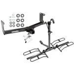 Trailer Tow Hitch For 05-10 Dodge Dakota 06-09 Mitsubishi Raider 10-11 RAM Dakota Platform Style 2 Bike Rack w/ Anti Rattle Hitch Lock