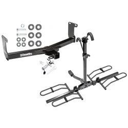 Trailer Tow Hitch For 05-10 Dodge Dakota 06-09 Mitsubishi Raider 10-11 RAM Dakota Platform Style 2 Bike Rack w/ Anti Rattle Hitch Lock