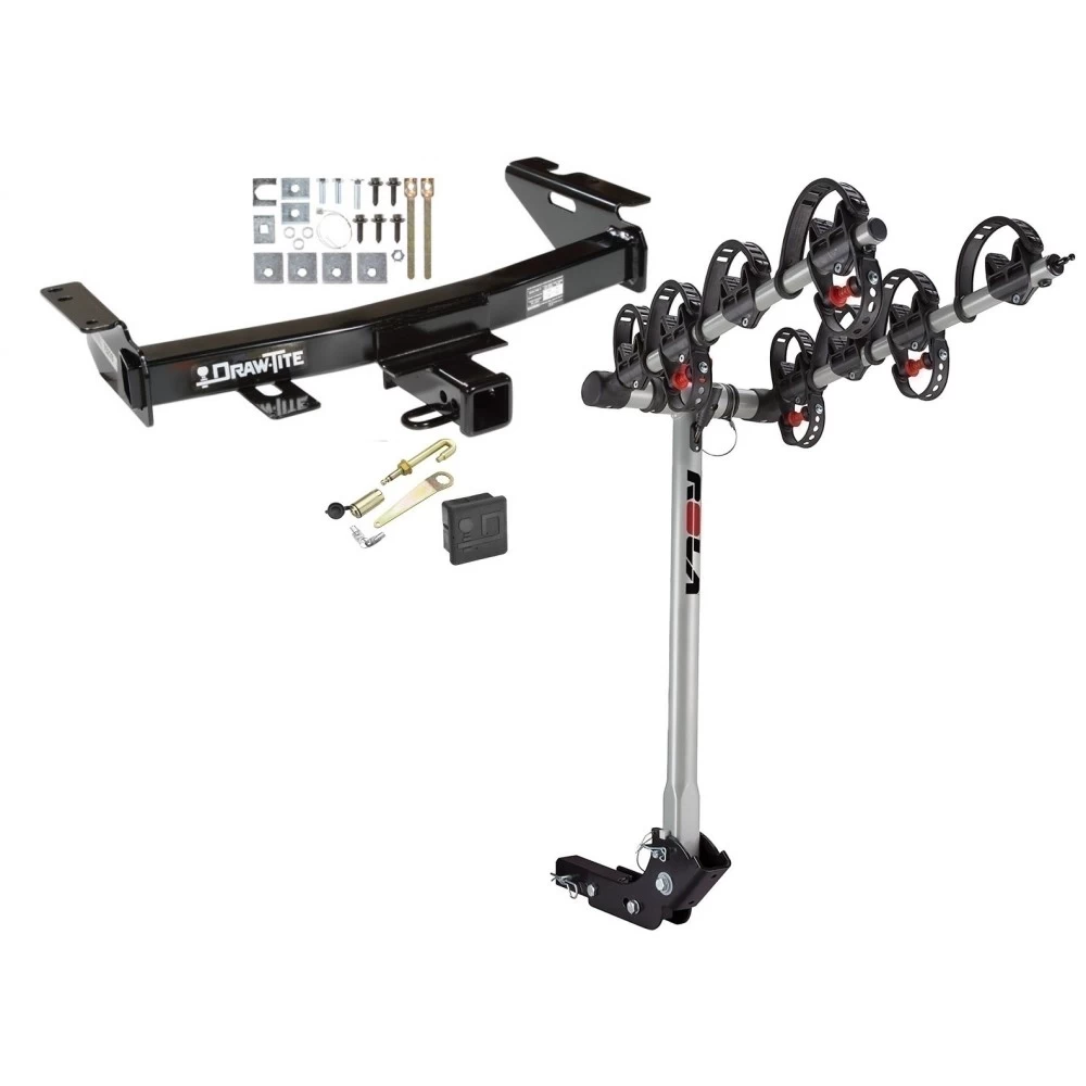 Trailer Tow Hitch For 97-09 Terraza Uplander Venture Montana Trans Sport Relay 4 Bike Rack w/ Hitch Lock and Cover