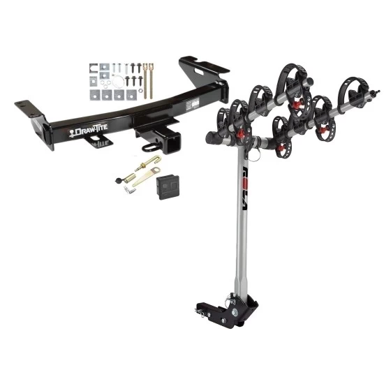 Trailer Tow Hitch For 97-09 Terraza Uplander Venture Montana Trans Sport Relay 4 Bike Rack w/ Hitch Lock and Cover
