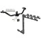 Trailer Tow Hitch w/ 4 Bike Rack For 06-14 Honda Ridgeline tilt away adult or child arms fold down carrier w/ Lock and Cover
