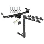 Trailer Tow Hitch w/ 4 Bike Rack For 05-26 Nissan Frontier 09-12 Suzuki Equator tilt away adult or child arms fold down carrier w/ Lock and Cover