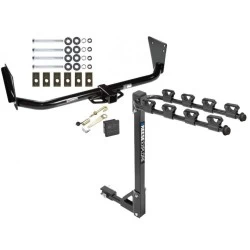 Trailer Tow Hitch w/ 4 Bike Rack For 04-06 Dodge Durango All Models 4 Bike Rack tilt away adult or child arms fold down carrier w/ Lock and Cover