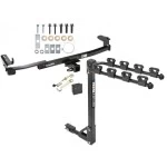 Trailer Tow Hitch w/ 4 Bike Rack For 04-09 Ford Five Hundred Freestyle Taurus X Sable Montego tilt away adult or child arms fold down carrier w/ Lock and Cover