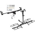 Trailer Tow Hitch For 04-09 Ford Five Hundred Freestyle Taurus X Sable Montego Platform Style 2 Bike Rack w/ Anti Rattle Hitch Lock