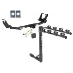 Trailer Tow Hitch w/ 4 Bike Rack For 05-07 Dodge Grand Caravan Chrysler Town & Country tilt away adult or child arms fold down carrier w/ Lock and Cover