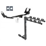 Trailer Tow Hitch w/ 4 Bike Rack For 05-07 Dodge Grand Caravan Chrysler Town & Country tilt away adult or child arms fold down carrier