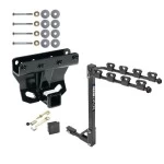 Trailer Tow Hitch w/ 4 Bike Rack For 05-10 Jeep Grand Cherokee Except SRT8 06-10 Commander tilt away adult or child arms fold down carrier w/ Lock and Cover